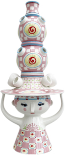 Lady With hat Vase H50 cm Pink